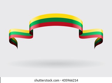 Lithuanian flag wavy abstract background. Vector illustration.