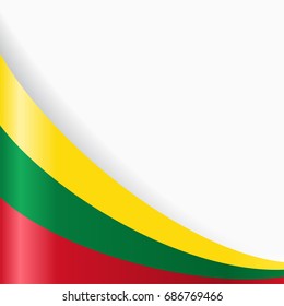 Lithuanian flag wavy abstract background. Vector illustration.