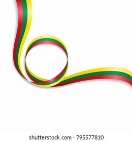 Lithuanian flag wavy abstract background. Vector illustration.