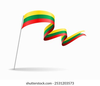 Diseño de fondo ondulado de la bandera lituana. Ilustración vectorial.