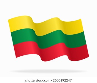 Lithuanian flag wavy background layout. Vector illustration.