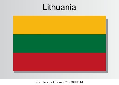 Lithuanian national flag. State symbol. Lithuanian flag vector drawing