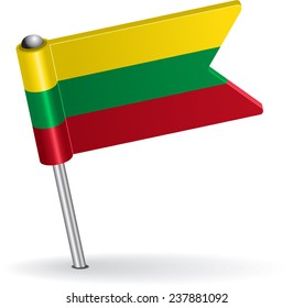 Lithuanian pin icon flag. Vector illustration Eps 8.