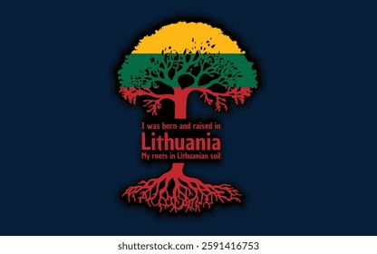 Lithuanian roots and symbolism: a tree with the Lithuanian flag, embodying national pride and love for nature	