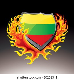 lithuanian shield in flame
