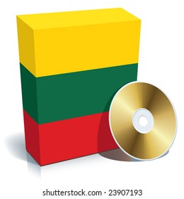 Lithuanian software box with national flag colors and CD.