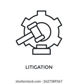 Litigation Icon Outline Style. Vector Illustration For Graphic Design