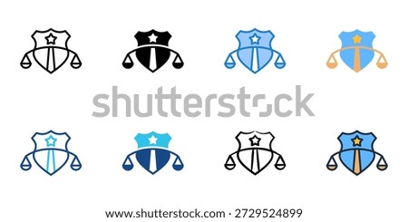 Litigation icons set multiple style collection. Editable stroke 
