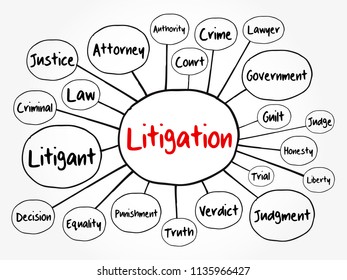 Litigation mind map flowchart, law concept for presentations and reports