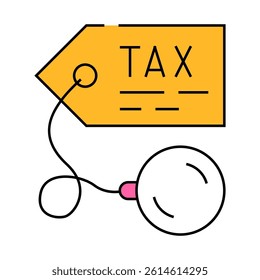litigation tax line icon vector. litigation tax sign. isolated symbol illustration