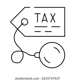 litigation tax line icon vector. litigation tax sign. isolated contour symbol black illustration