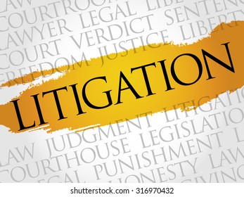 Litigation word cloud concept