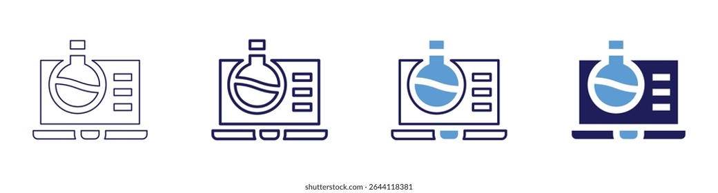 Litmus paper icon in 4 different styles. Thin Line, Line, Bold Line, Duotone. Duotone style. Editable stroke.