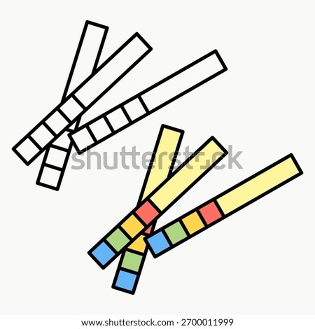 Litmus paper. pH measuring tool. Laboratory equipment. Vector illustration.