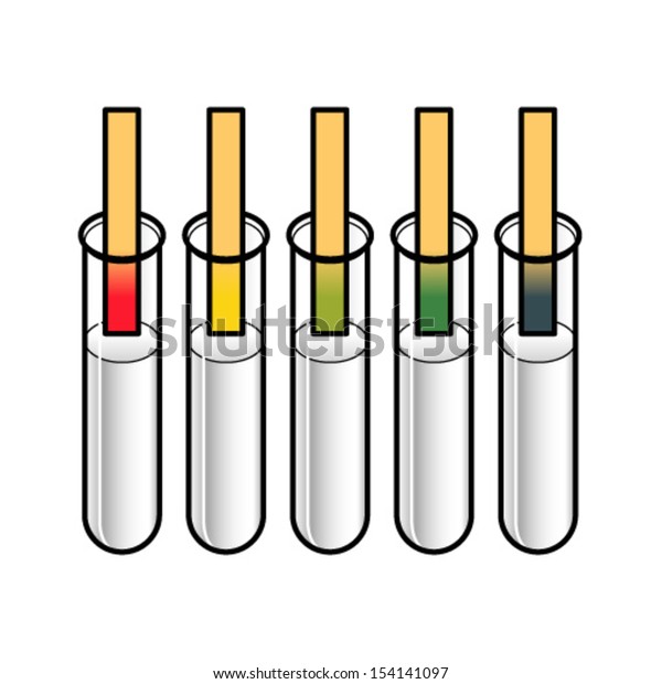 Litmus Ph Test Strips Test Tubes Stock Vector (Royalty Free) 154141097