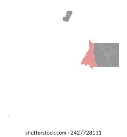 Litoral province map, administrative division of Equatorial Guinea. Vector illustration.