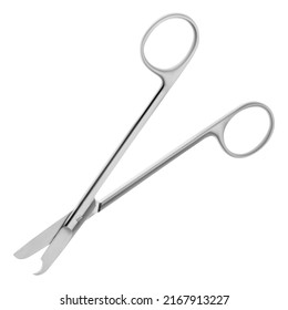 Littauer Scissors. These special surgical instrument are used for suture removal. Single object on a white background. Vector illustration.