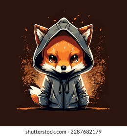 litte fox with a hoodie