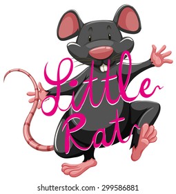 Litte rat idiom with text illustration