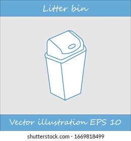 Litter bin. Dumpster. Icons. Vector illustration.