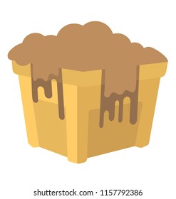 
A litter bin filled with mud and garbage 
