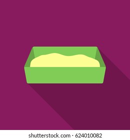Litter box icon in flate style isolated on white background. Cat symbol stock vector illustration.