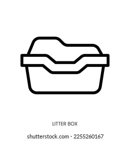 litter box icon. Line Art Style Design Isolated On White Background