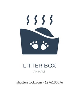 litter box icon vector on white background, litter box trendy filled icons from Animals collection, litter box vector illustration