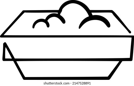 litter box minimalistic vector one line illustration