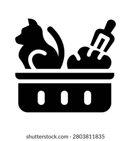 litter box solid icon illustration vector graphic. Simple element illustration vector graphic, suitable for app, websites, and presentations isolated on white background