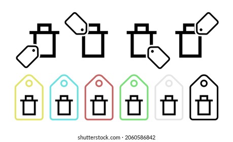 Litter box vector icon in tag set illustration for ui and ux, website or mobile application