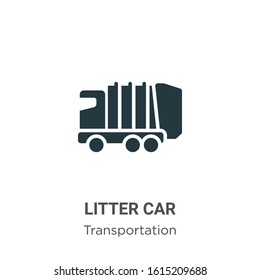 Litter car glyph icon vector on white background. Flat vector litter car icon symbol sign from modern transportation collection for mobile concept and web apps design.