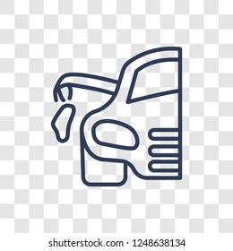 litter car icon. Trendy linear litter car logo concept on transparent background from Transportation collection
