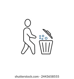 litter concept line icon. Simple element illustration. litter concept outline symbol design.