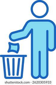 Litter Icon Blue Vector Illustration
