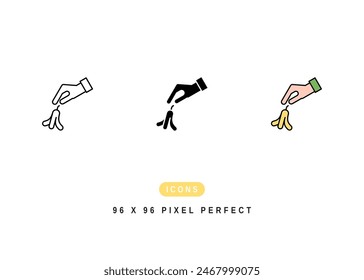 Litter Icon. Dispose Waste Recycle Pictogram Graphic Illustration. Isolated Simple Line Icon For Infographic, App and Web Button.