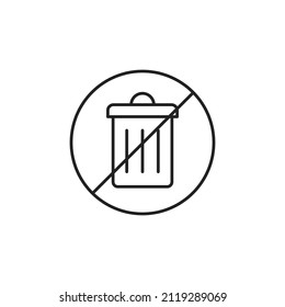 Don’t litter icon. High quality black vector illustration.  