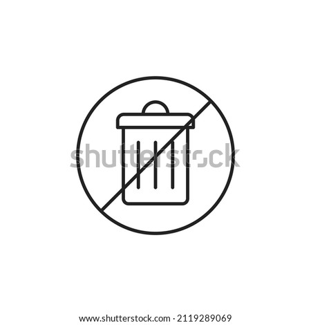 Don’t litter icon. High quality black vector illustration.  