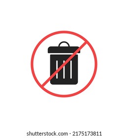 Don’t litter icon. High quality in colour vector illustration.  