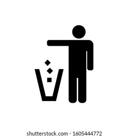 litter icon 
throw garbage icon vector illustration logo template for many purpose. Isolated on white background