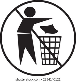 Abfallsymbol wirft Mülleimer Symbol Vektorgrafik Abfallzeichen Symbol Abfallzeichen Symbol Mülleimer Vorlage für viele Zwecke. Einzeln auf Hintergrund