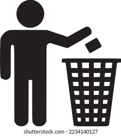 litter icon throw garbage icon vector illustration Waste logo sign symbol rubbish bins template for many purpose. Isolated on background