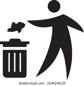 litter icon throw garbage icon vector illustration Waste logo sign symbol rubbish bins template for many purpose. Isolated on background