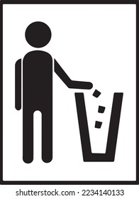litter icon throw garbage icon vector illustration Waste logo sign symbol rubbish bins template for many purpose. Isolated on background