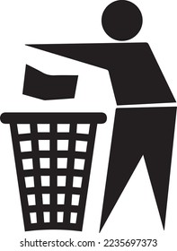 Abfallsymbol wirft Mülleimer Symbol Vektorgrafik Abfallzeichen Symbol Abfallzeichen Symbol Mülleimer Vorlage für viele Zwecke. Einzeln auf Hintergrund