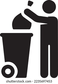 litter icon throw garbage icon vector illustration Waste logo sign symbol rubbish bins template for many purpose. Isolated on background