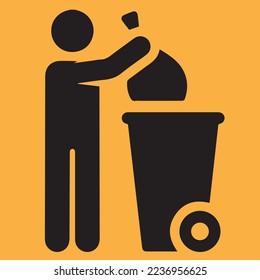 litter icon throw garbage icon vector illustration Waste logo sign symbol rubbish bins template for many purpose. Isolated on background