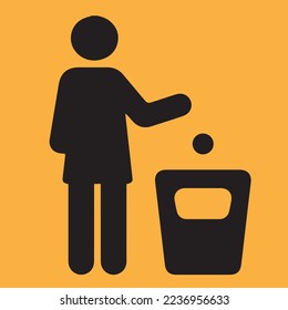 litter icon throw garbage icon vector illustration Waste logo sign symbol rubbish bins template for many purpose. Isolated on background