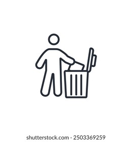 litter icon. vector.Editable stroke.linear style sign for use web design,logo.Symbol illustration.