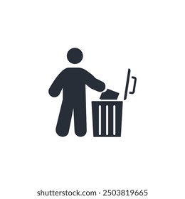 litter icon. vector.Editable stroke.linear style sign for use web design,logo.Symbol illustration.